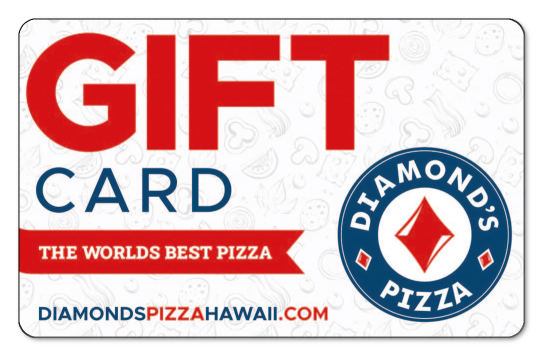 "Gft card" largely displayed over "the worlds best pizza". card also features logo and white background.